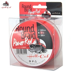 Hell-Cat Splétaná šňůra Round Braid Power Red 0,80mm, 100kg, 200m