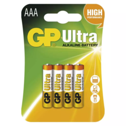 Alkalická baterie GP Ultra AAA (LR03), 4 ks