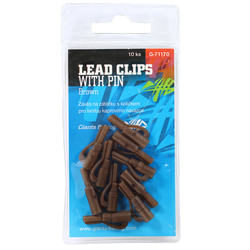 Giants fishing Závěs na boční olovo Lead Clip with Pin Brown/10ks