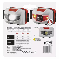 LED čelovka P3521, 85 lm, 65m, 3× AAA