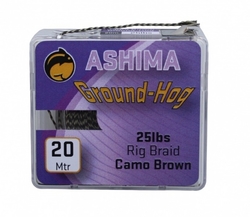 Návazcová Šňůra Ashima Ground-Hog Rig Braid 20m/15lb Hnědá