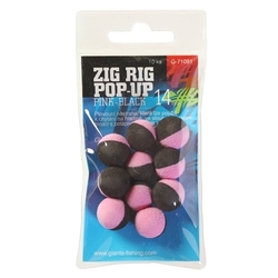 Giants fishing Pěnové plovoucí boilie Zig Rig Pop-Up pink-black 14mm,10ks