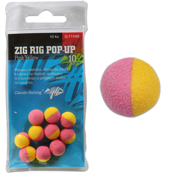 Giants fishing Pěnové plovoucí boilie Zig Rig Pop-Up pink-yellow 10mm,10ks