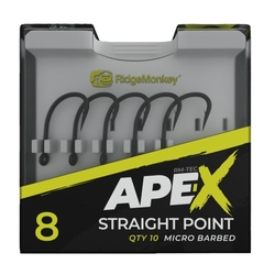 RidgeMonkey: Háček Ape-X Straight Point Barbed Velikost 8 10ks