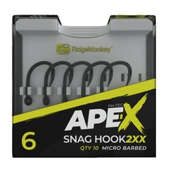 RidgeMonkey: Háček Ape-X Snag Hook 2XX Barbed Velikost 4 10ks