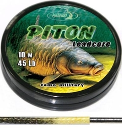 Katran Šňůra s olověným jádrem Lead core PITON camouflage millitary 45lb 10m