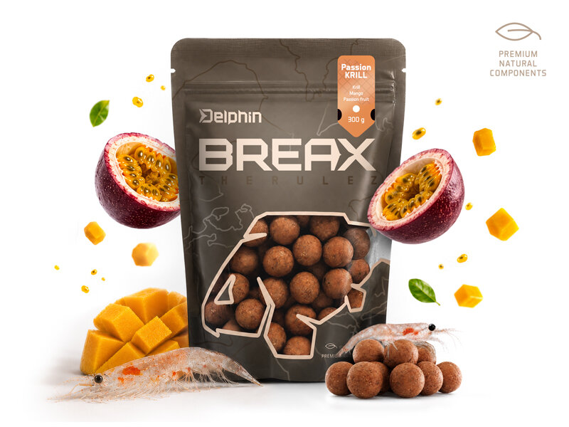 Boilies Delphin BreaX / PassionKRILL 300 g