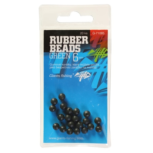 Giants fishing Gumové kuličky Rubber Beads Transparent Green 5mm,20ks