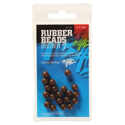 Giants fishing Gumové kuličky Rubber Beads Transparent Brown 7mm,20ks