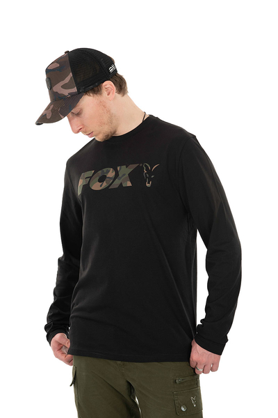 Fox Triko Long Sleeve Black Camo T Shirt