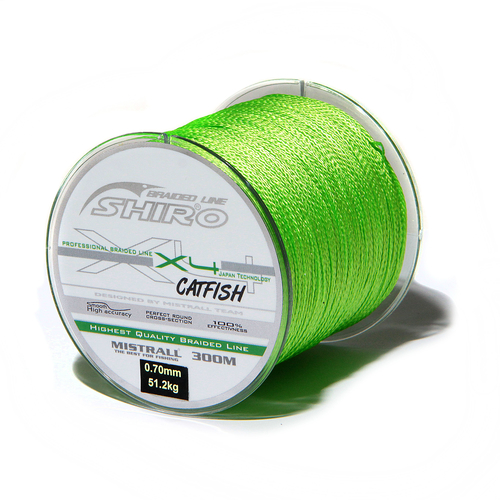 SHIRO Catfish Pletená šňůra Braided Line 300m/0,50mm zelená