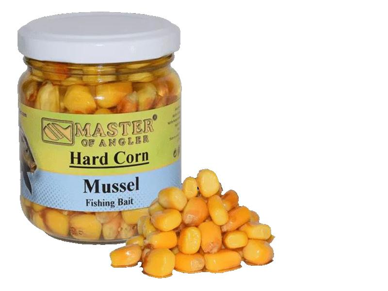 Naložená kukuřice Master of Angler Hard Corn 212ml-Mušle
