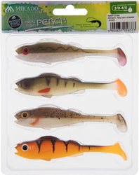 Mikado Gumová nástraha Real Fish 9,5cm/4ks-Perch